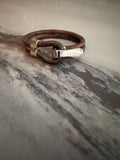 Bracelet, Leather, Rustic Grey, Silver Hook Style