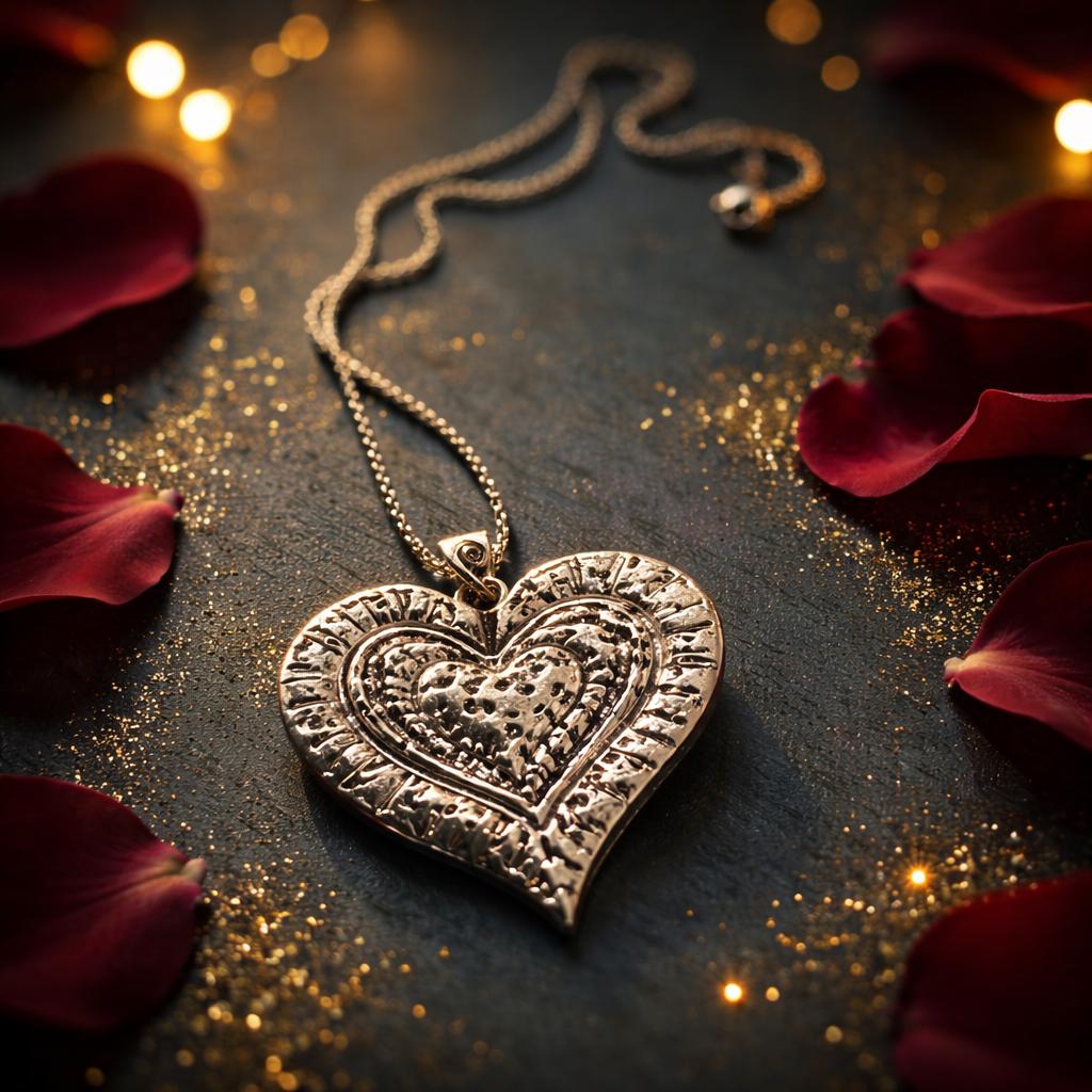 Necklace, Bold Silver Heart