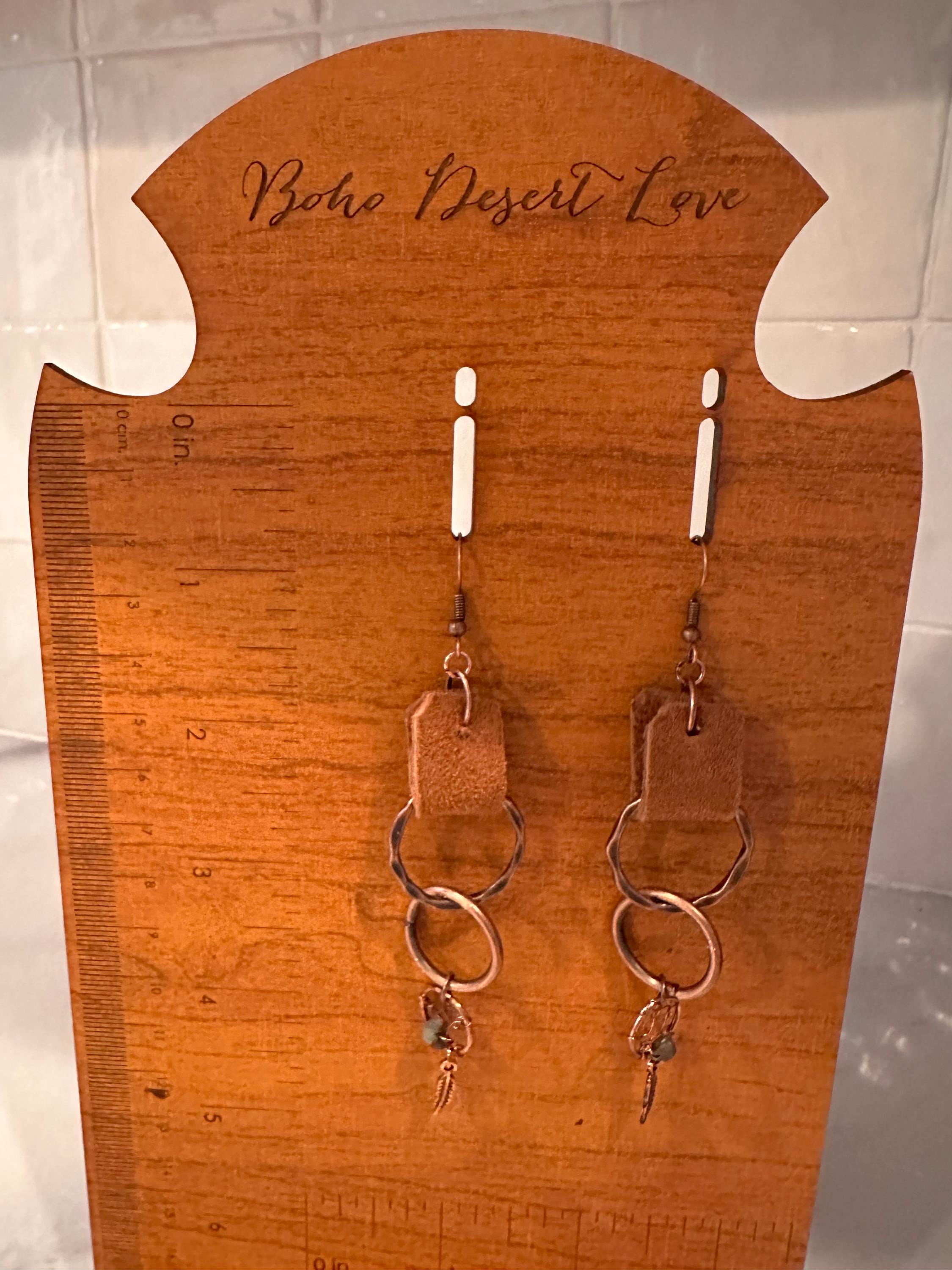 Copper, Suede Dream Catcher Earrings