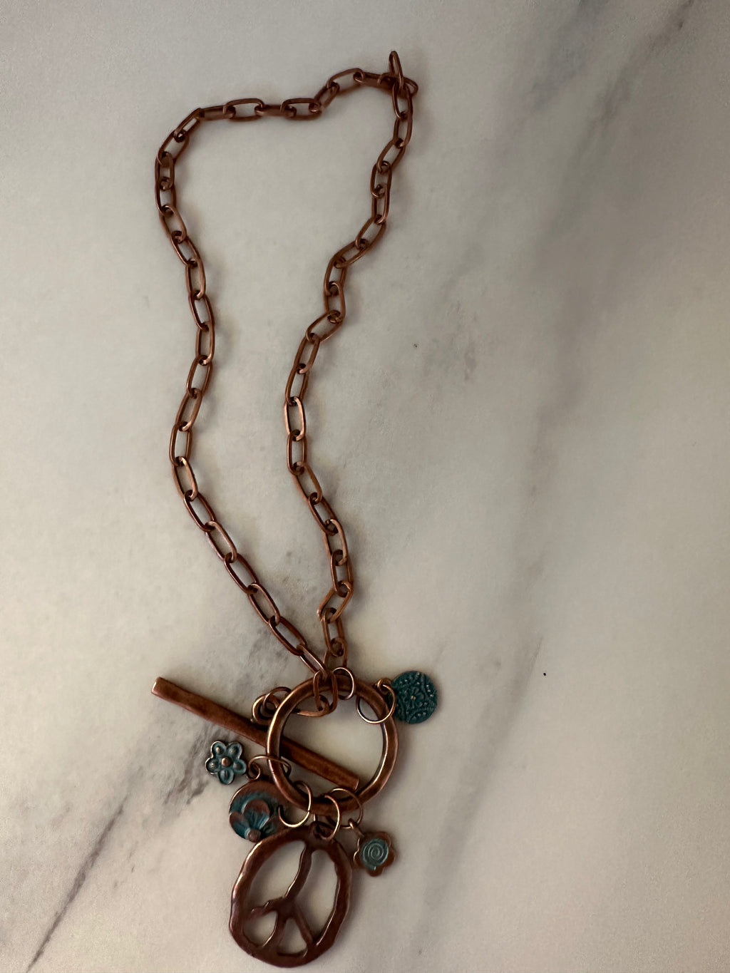 Copper Peace Sign, Charms