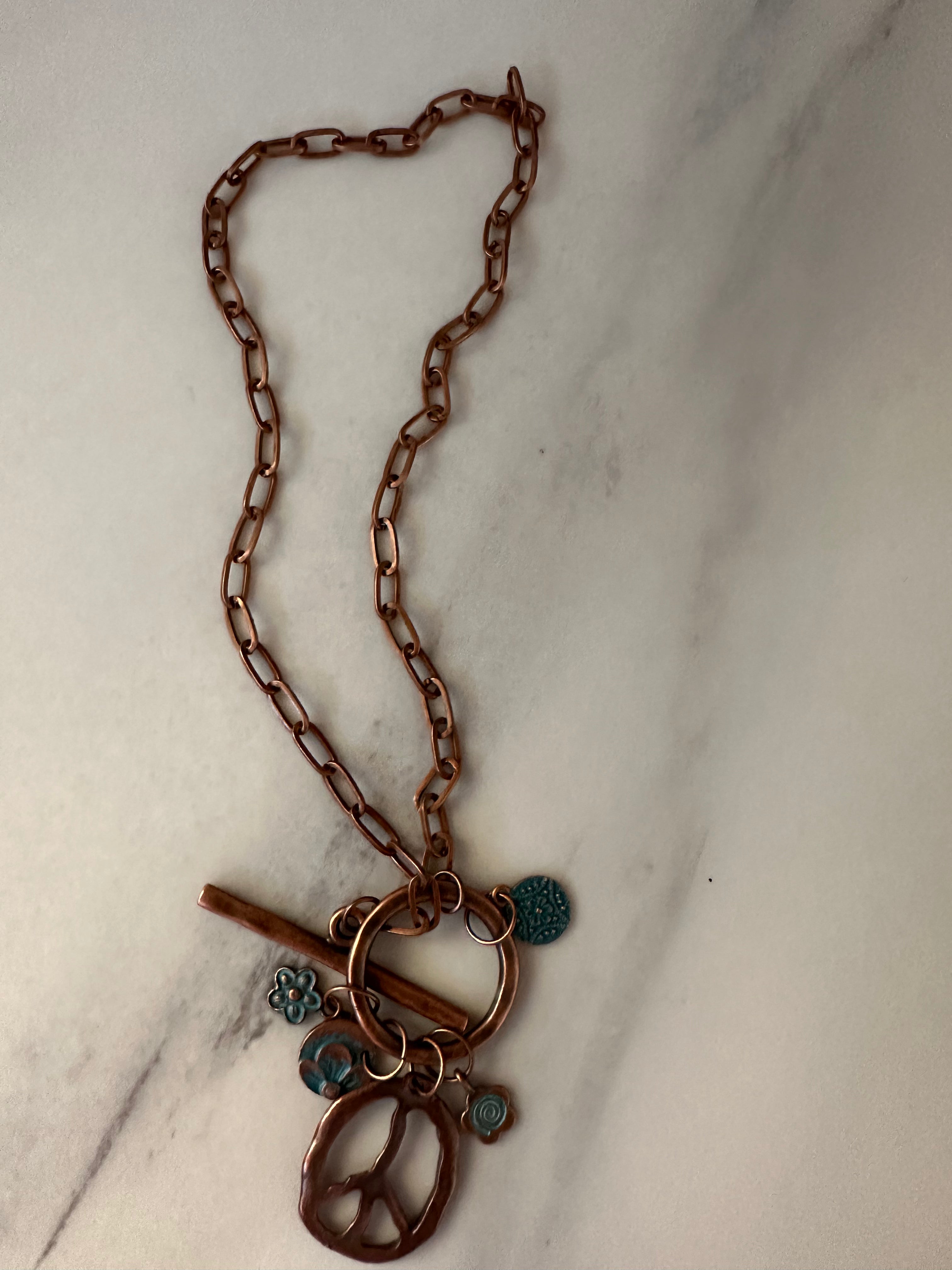Copper Peace Sign, Charms
