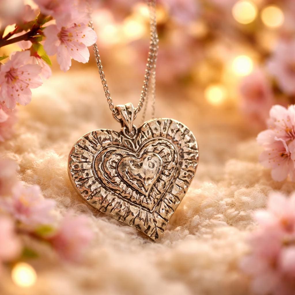 Necklace, Bold Silver Heart